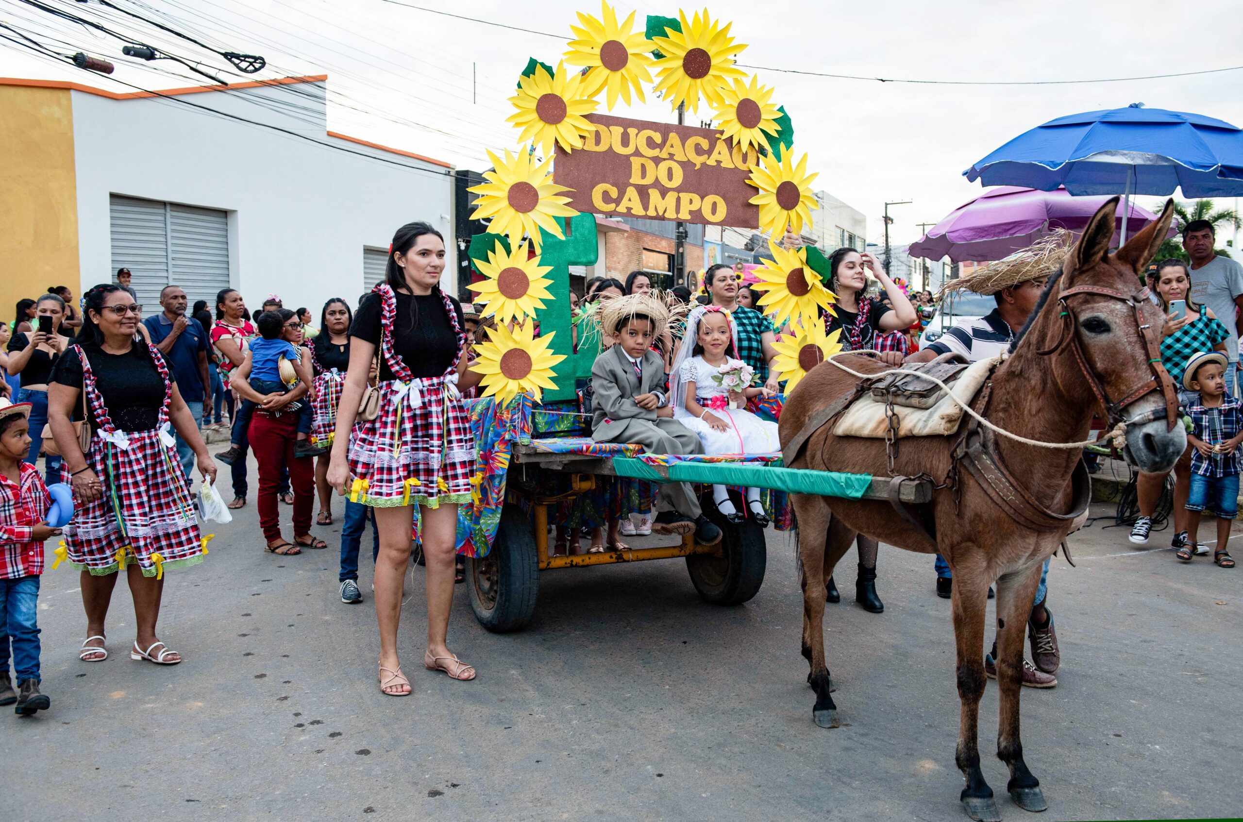 Primeiro dia do São João da Superação tem desfile de carroças pelas ruas de Trindade
